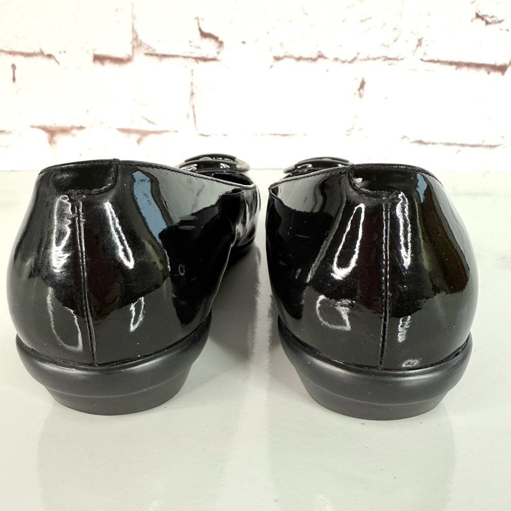 COLE HAAN NIKE AIR COLLAB Size 5.5 Black Patent Leather Ballet Flat Slip Shoes - Picture 5 of 16